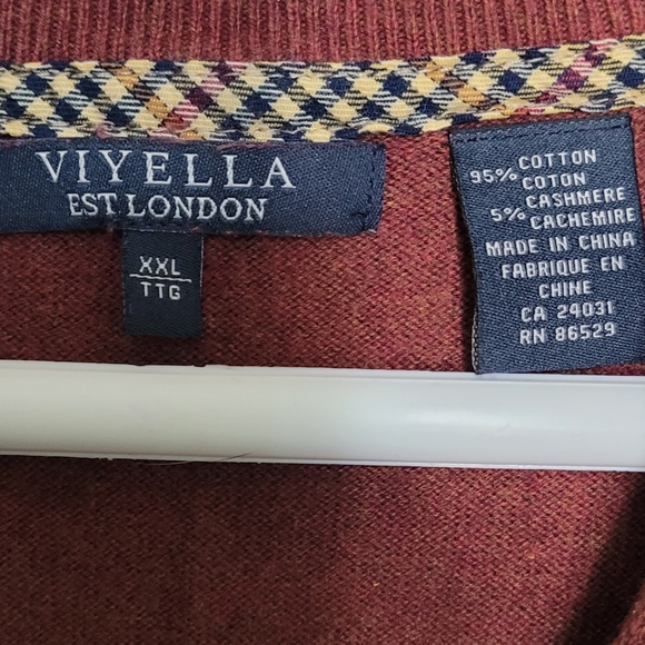 Viyella Men's Half-Zip Sweater Cotton Cashmere Blend XXL - Picture 2 of 7